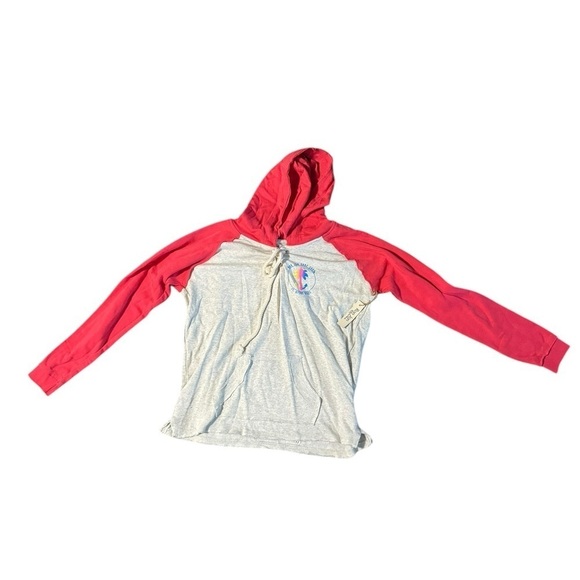 RON JON SURF SHOP NWT Fort Myers Red Pink Gray Hoodie Logo Tassel NEW XL Beach - Picture 3 of 10